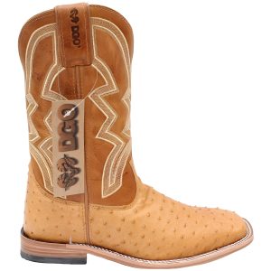 Bota Texana DGO Masculina Avestruz Conhaque