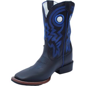 Bota Texana DGO Masculina Preto Preto Bordado Azul Gel Preto (120143G2P)