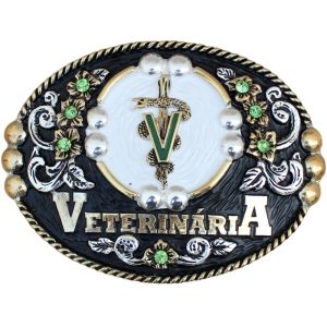 Fivela Master Oval Veterinária Preto