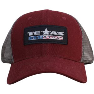 Boné Texas Edition Vermelho Tela Cinza Símbolo Texas Edition