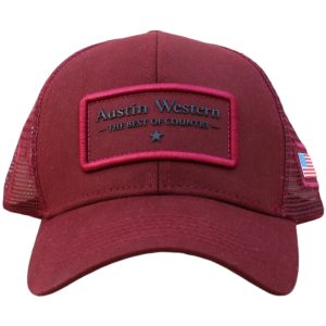 Boné Austin Western Nacional Vermelho Bordado Brasão Austin Western Tamanho:Único