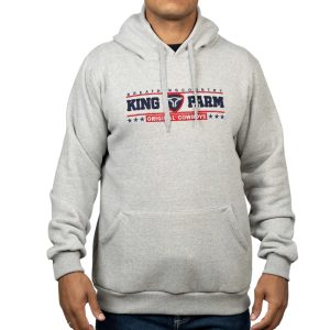 Moletom Masculino King Farm Cinza Mescla Bordado Original Cowboys (KF326)